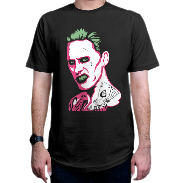 تیشرت طرح فیلم  Suicide Squad جوخهٔ خودکشی شخصیت Joker  جوکر  j4نمای روبرو - رنگ مشکی
