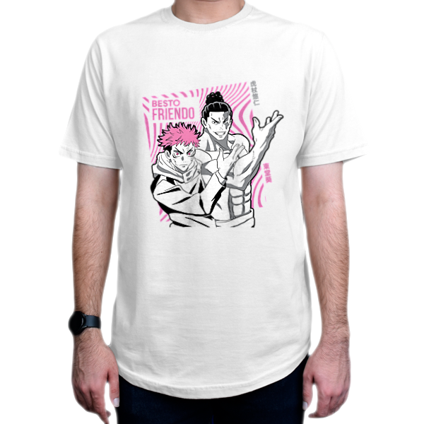 تیشرت انیمه طرح  jujutsu-kaisen  جوجوتسو کایسن شخصیت  Aoi Todo-Ryomen Sukuna ریومن سوکونا-آئوی تودونمای روبرو - رنگ سفید