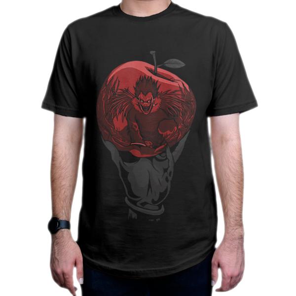 تیشرت طرح انیمه Death Note  دفترچه مرگ شخصیت ریوک Ryuk کد DN1نمای روبرو - رنگ مشکی