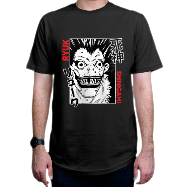 تیشرت طرح انیمه Death Note  دفترچه مرگ شخصیت ریوک Ryuk کد DN2نمای روبرو - رنگ مشکی