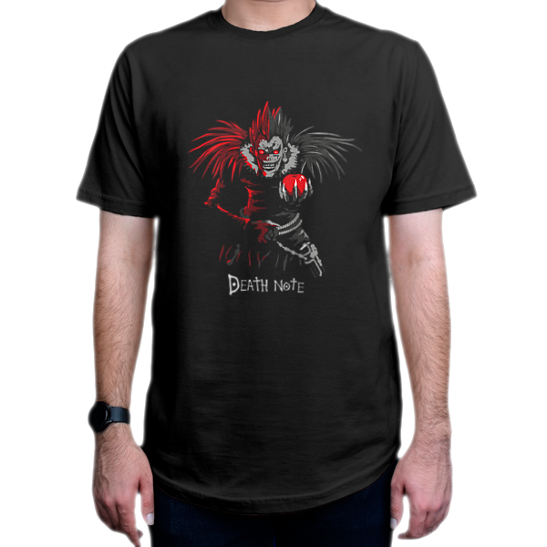 تیشرت طرح انیمه Death Note  دفترچه مرگ شخصیت ریوک Ryuk کد DN3نمای روبرو - رنگ مشکی