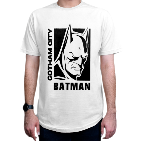 تیشرت طرح فیلم  Batman بتمن کد BAT8نمای روبرو - رنگ سفید