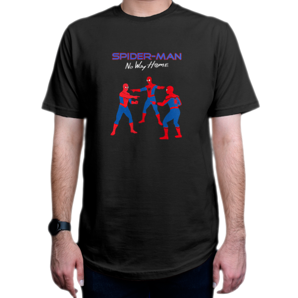 تیشرت طرح فیلم  Spider-Man اسپایدر من No Way Home راهی به خانه نیستنمای روبرو - رنگ مشکی