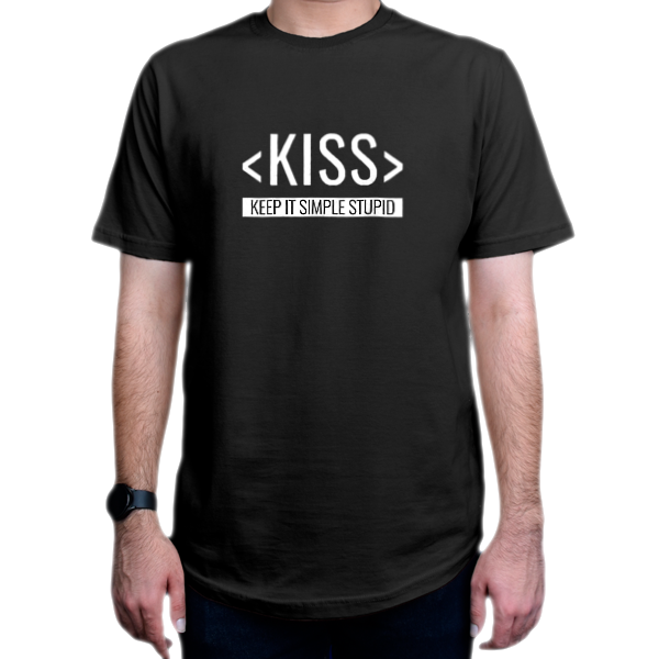 تیشرت برنامه نویسی طرح Keep It Simple Stupidنمای روبرو - رنگ مشکی