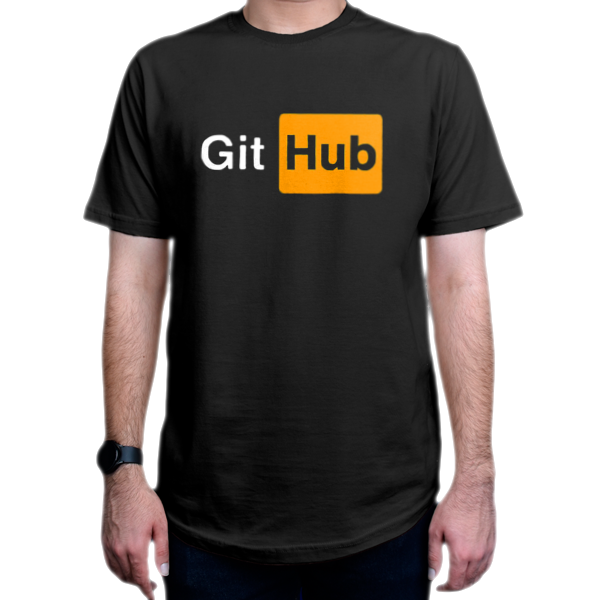 تیشرت برنامه نویسی طرح GitHubنمای روبرو - رنگ مشکی