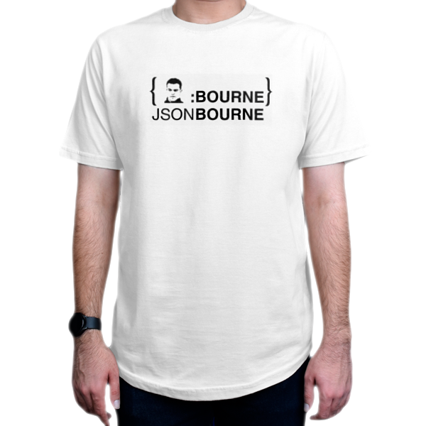 تیشرت برنامه نویسی طرح BOURNE. JSON BOURNEنمای روبرو - رنگ سفید