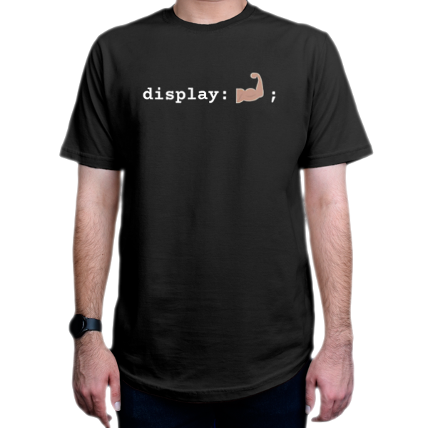 تیشرت برنامه نویسی طرح displayنمای روبرو - رنگ مشکی