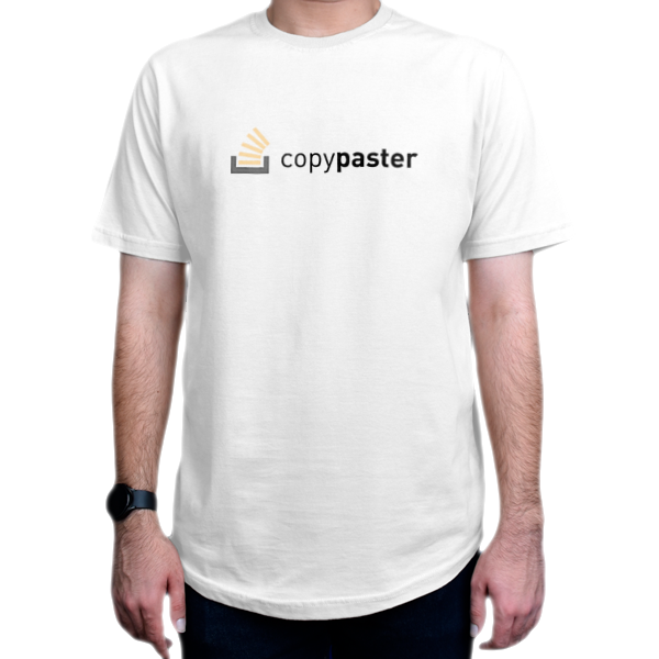 تیشرت برنامه نویسی طرح copy pasterنمای روبرو - رنگ سفید