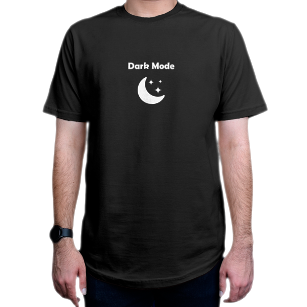 تیشرت برنامه نویسی طرح Dark Modeنمای روبرو - رنگ مشکی
