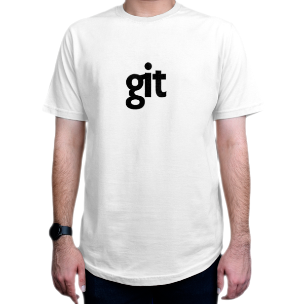 تیشرت برنامه نویسی طرح git blackنمای روبرو - رنگ سفید