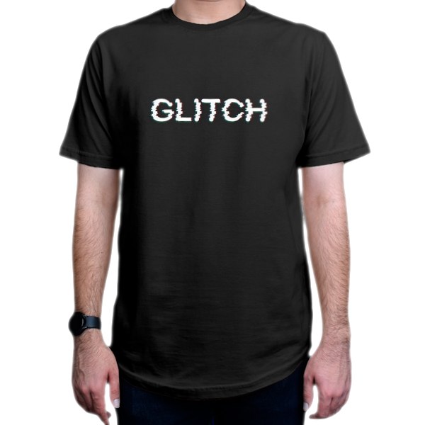 تیشرت برنامه نویسی طرح Glitchنمای روبرو - رنگ مشکی