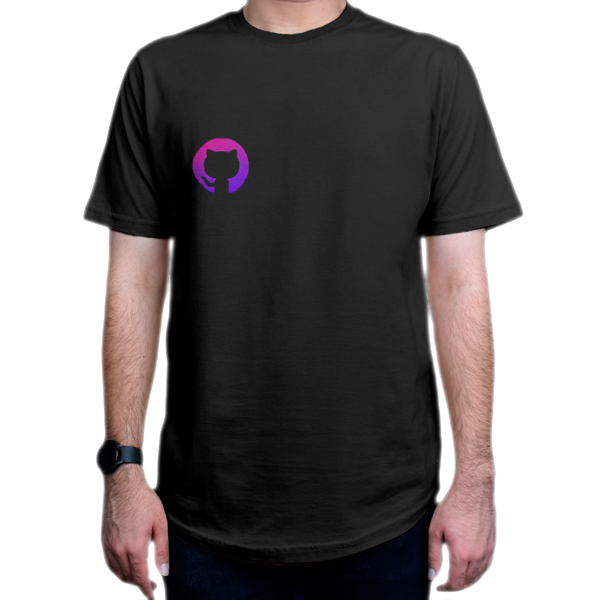 تیشرت برنامه نویسی طرح Github - Purpleنمای روبرو - رنگ مشکی