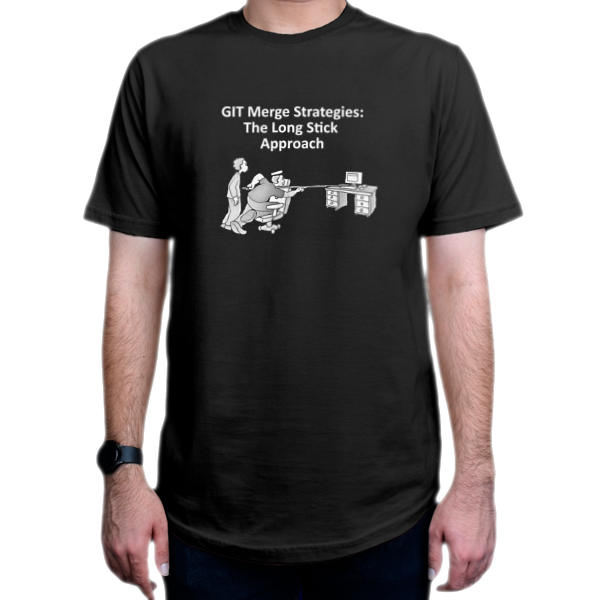تیشرت برنامه نویسی طرح Git Merge Strategiesنمای روبرو - رنگ مشکی