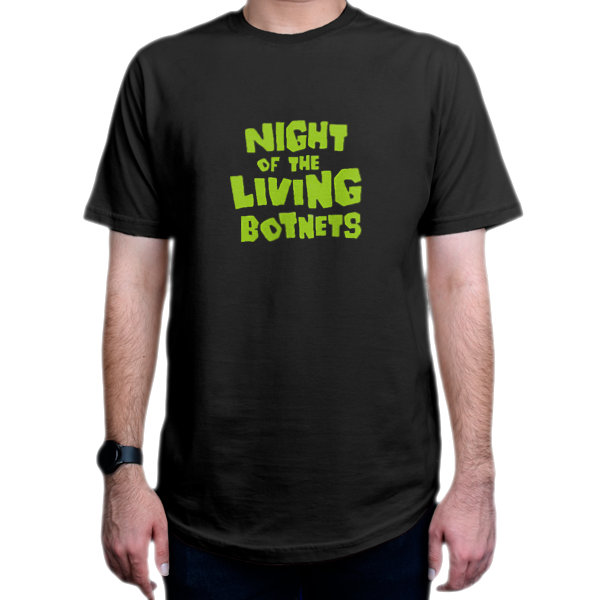 تیشرت برنامه نویسی طرح Night of the Living Botnetsنمای روبرو - رنگ مشکی