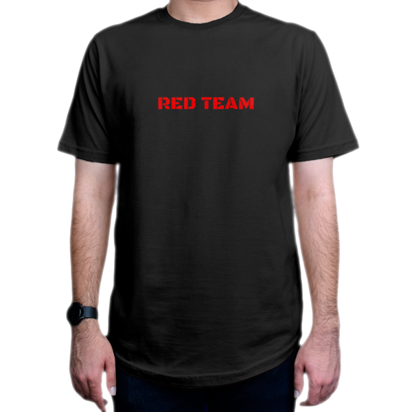 تیشرت برنامه نویسی طرح Red Teamنمای روبرو - رنگ مشکی