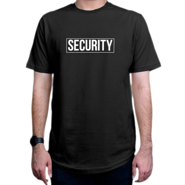تیشرت برنامه نویسی طرح Security2نمای روبرو - رنگ مشکی