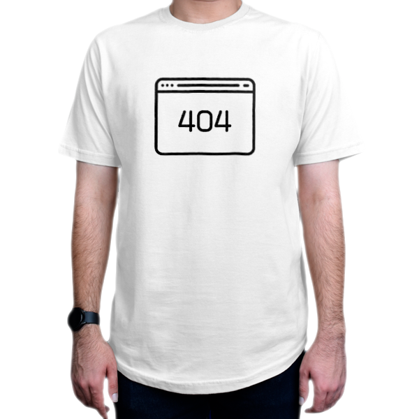 تیشرت برنامه نویسی طرح web page programming html http status 404نمای روبرو - رنگ سفید