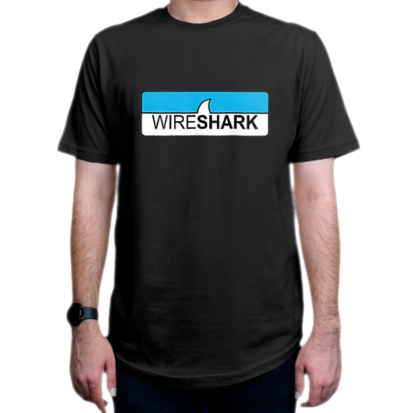 تیشرت برنامه نویسی طرح Wiresharkنمای روبرو - رنگ مشکی