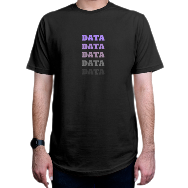 تیشرت برنامه نویسی طرح Data Data Dataنمای روبرو - رنگ مشکی