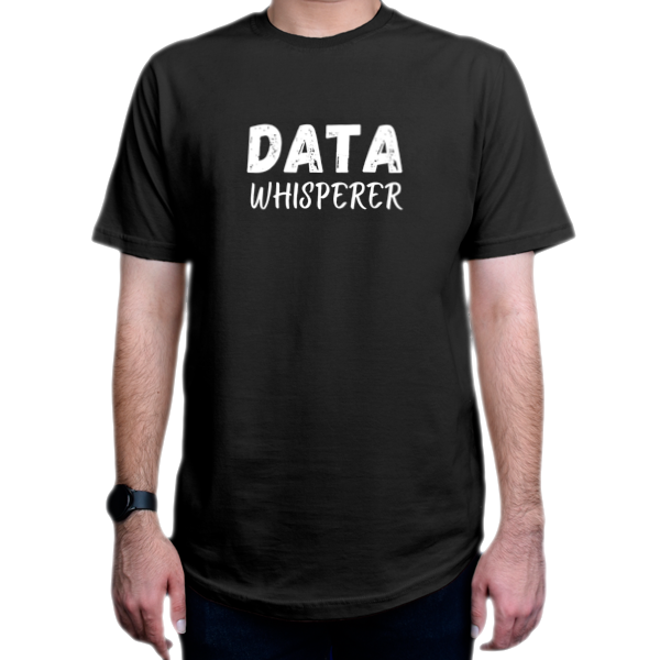 تیشرت برنامه نویسی طرح Data whispererنمای روبرو - رنگ مشکی