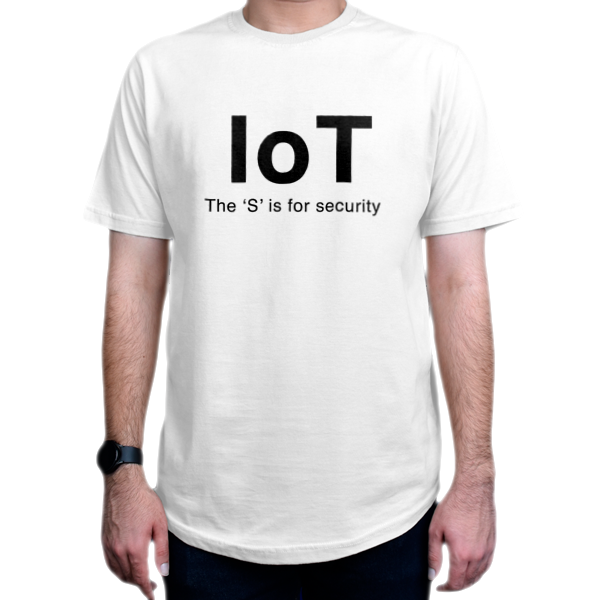تیشرت برنامه نویسی طرح IoT securityنمای روبرو - رنگ سفید