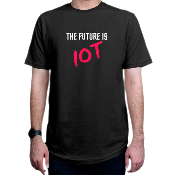 تیشرت برنامه نویسی طرح The Future is IoTنمای روبرو - رنگ مشکی